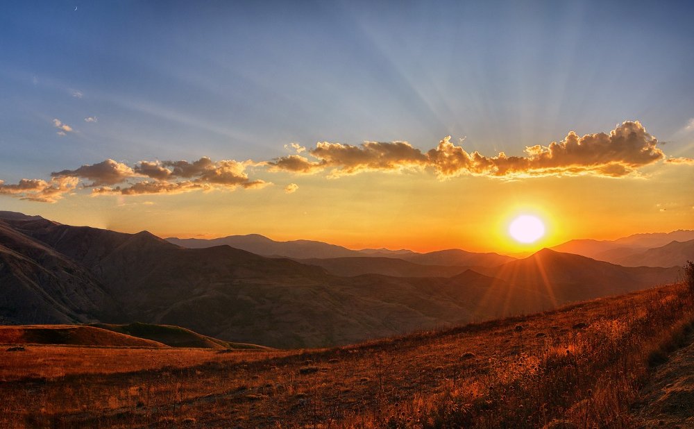 Sunset in the mountains